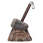Thor Mjolnir Hammer Solar Powered Light-Up Resin Paperweight